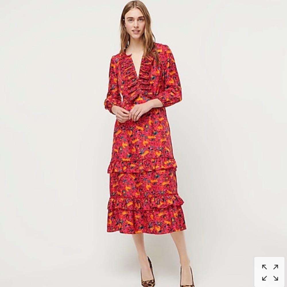 Collection Silk Midi Dress Jungle Cat